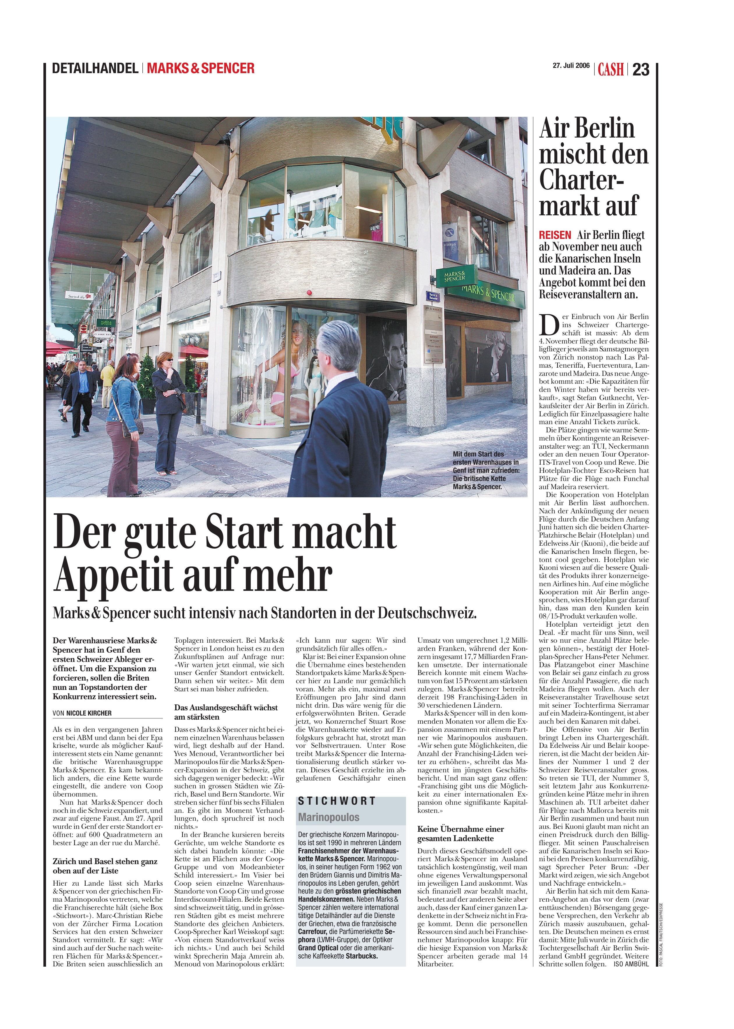 Der gute Start macht Appetit auf mehr - Marks & Spencer